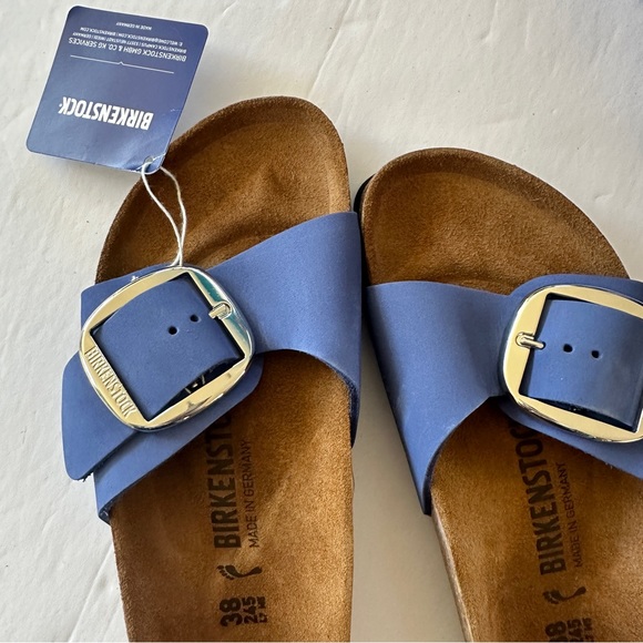 Birkenstock MADRID BIG BUCKLE Navy Blue leather Sandals 38 women’s - Picture 6 of 15